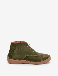 Dámske kožené poltopánky so zipsom Artiker - zelené