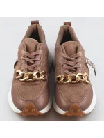 Hnědé sportovní boty s řetízkem model 17209361 Hnědé sportovní boty s řetízkem model 17209361