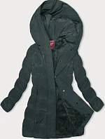Zimná bunda s kapucňou tmavozelená (2M-023)