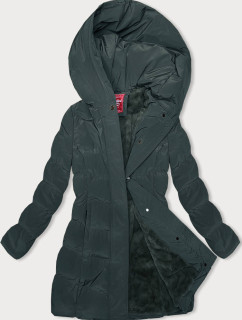 Tmavozelená zimná bunda s kapucňou (2M-023)