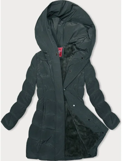 Tmavě zelená zimní bunda s kapucí model 21246079 - LHD