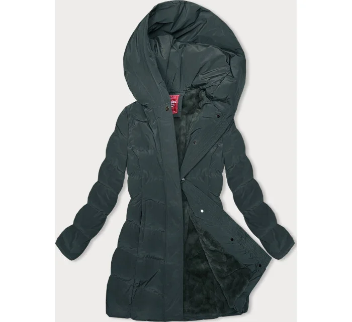 Tmavě zelená zimní bunda s kapucí model 21246079 - LHD