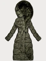 Minoritská khaki obojstranná zimná bunda s kožušinou (P3-6020-22)