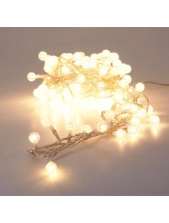 120 LED SVETLA S DEKORATÍVNOU GUĽOU TEPLÁ BIELA