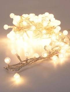 120 LED SVETLA S DEKORATÍVNOU GUĽOU TEPLÁ BIELA
