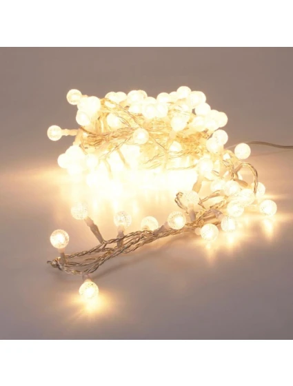 120 LED SVETLA S DEKORATÍVNOU GUĽOU TEPLÁ BIELA
