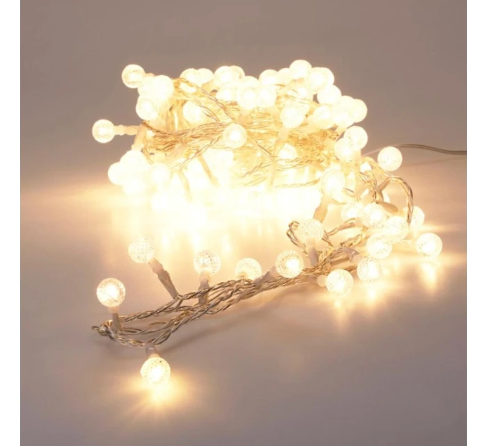 120 LED SVETLA S DEKORATÍVNOU GUĽOU TEPLÁ BIELA