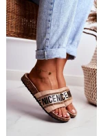 Klapki Na Korku Z Cyrkoniami Beżowe Be Nice