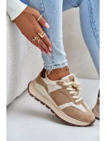 Ocieplane Sneakersy Damskie Skórzane Big Star OO274A317 HI-POLY SYSTEM Beżowe Ocieplane Sneakersy Damskie Skórzane Big Star OO274A317 HI-POLY SYSTEM Beżowe