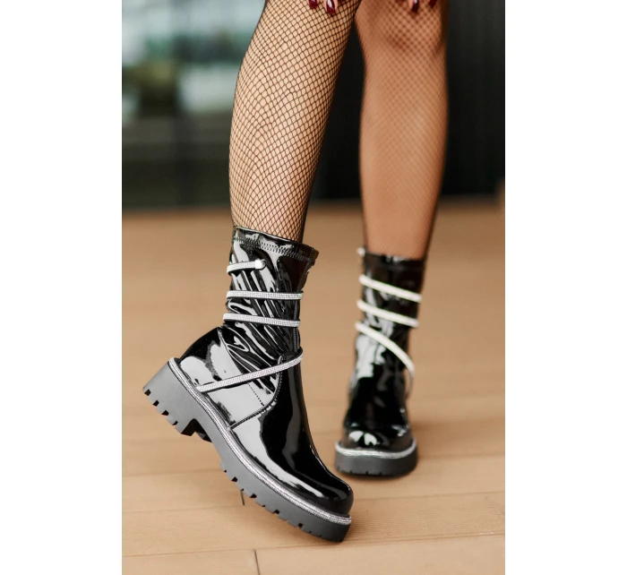 Lakované Kotníkové Boty Se Černé model 21675942 - Boto Lakované Kotníkové Boty Se Černé model 21675942 - Boto