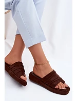 Dámské pantofle s mašlí Čokoládové Gelmira