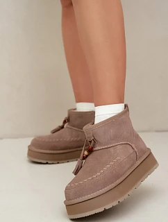 Kožené semišové zimní boty Big Star model 22539788 Béžové - Big Star Shoes