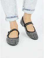 Krásne dámske čierne balerínky bez podpätku