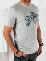 Dstreet šedé pánské tričko s potiskem model 21973573 - FashionStreet
