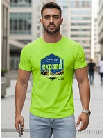 Pánske tričko s potlačou EXPAND limetkovo zelené FashionStreet NX5004R Pánske tričko s potlačou EXPAND limetkovo zelené FashionStreet NX5004R