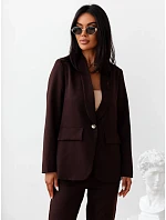 Elegantní dámský kostým – sako a kalhoty, hnědý, FashionStreet AY1245 Elegantní dámský kostým – sako a kalhoty, hnědý, FashionStreet AY1245