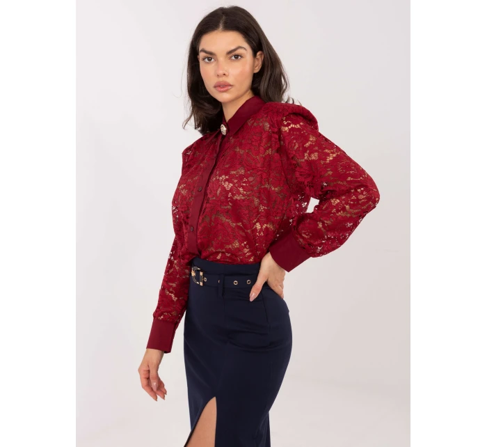 Koszula IT KS model 21795559 bordowy - FPrice Koszula IT KS model 21795559 bordowy - FPrice