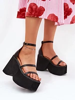 Topánky na podpätku 2806 black - Krok vo veľkom štýle