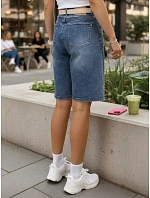 Dámske džínsové bermudy s opaskom modré FashionStreet SY0545