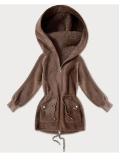 Hnědý přehoz přes oblečení typu alpaka s kapsami model 21482457 - MHM