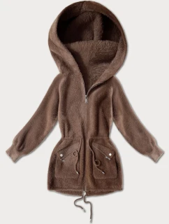 Hnědý přehoz přes oblečení typu alpaka s kapsami model 21482457 - MHM