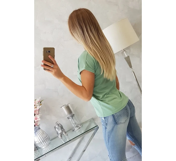 Nakupovanie je moja kardio tmavo mätová blúzka