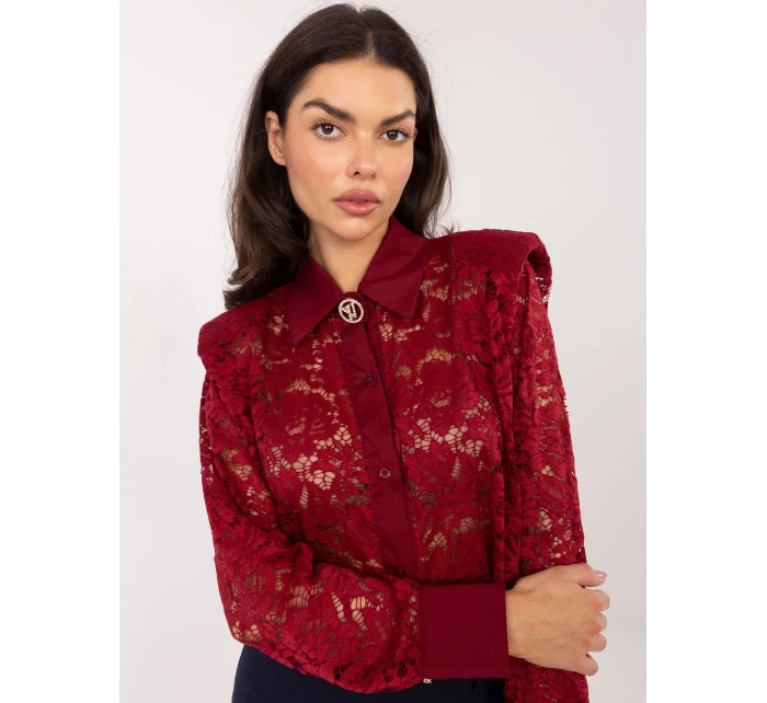 Koszula IT KS model 21795559 bordowy - FPrice Koszula IT KS model 21795559 bordowy - FPrice