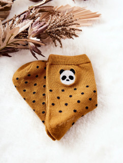 Detské ponožky v bodoch Panda Yellow