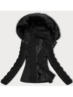 Čierna krátka dámska zimná bunda S'west (B8308-1)