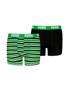 Dětské boxerky Puma Everyday Striped, balení po 2 kusech, zeleno-černé, 938970 03