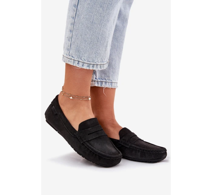 Zamszowe Mokasyny Damskie Big Star RR274948 Czarne
