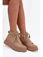 Dámské zateplené kozačky trapery na platformě Camel model 21747749 - Boto