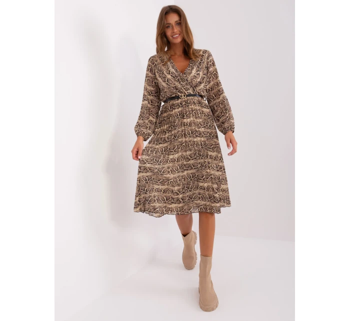 Šaty DHJ SK 10536N 5.03P čierna a béžová