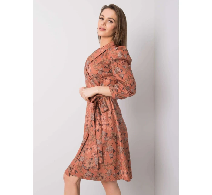 Sukienka LK SK model 20513990 ciemny pomarańczowy - FPrice Sukienka LK SK model 20513990 ciemny pomarańczowy - FPrice