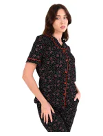 Dámske pyžamo 180/162 čierne so srdiečkami - Karol