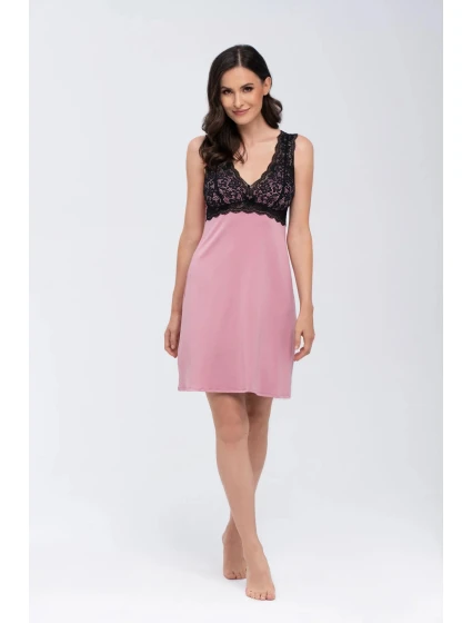 Dámska nočná košeľa Larisa Powder Pink with Black - Babella