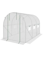 SKLENÍK ZÁHRADNÝ TUNEL 200X300X200CM PE KONŠTRUKCIA BIELA OCEĽ
