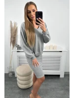 Blúzka + pruhované šaty šedej Blúzka + pruhované šaty šedej