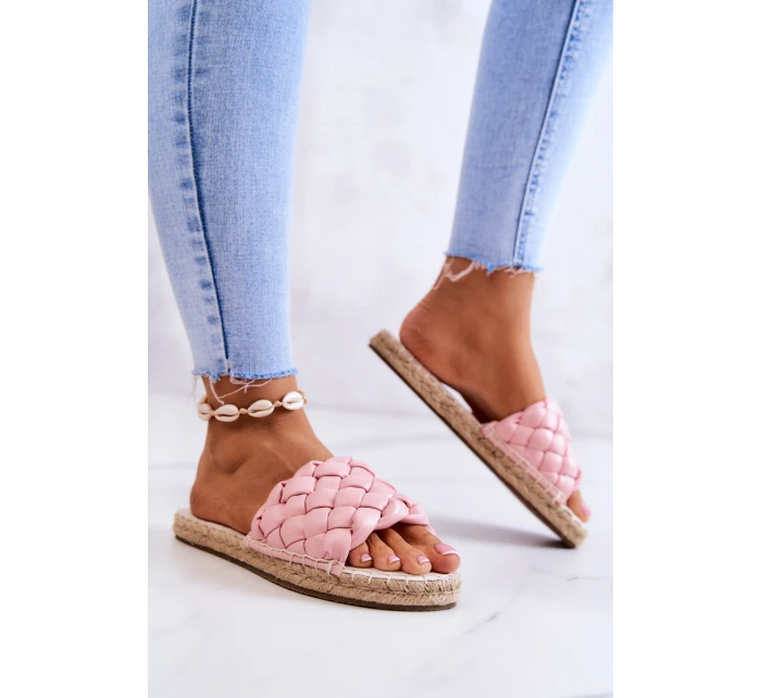 Kožené pletené pantofle Big Star model 21580662 Růžová - Big Star Shoes