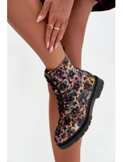 Dámské zimní kotníkové boty květinové model 21712487 - Artiker