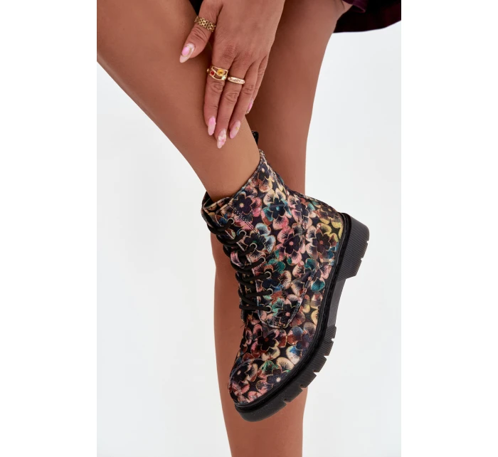 Dámské zimní kotníkové boty květinové model 21712487 - Artiker Dámské zimní kotníkové boty květinové model 21712487 - Artiker