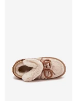 Śniegowce Dziecięce Młodzieżowe Z Futerkiem D.Franklin DFSH370011 Beżowe