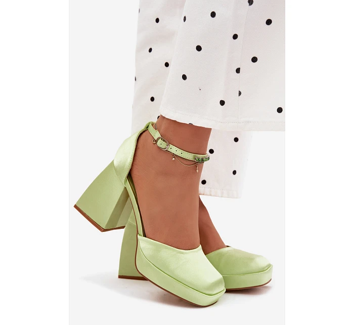Zelené sandály na podpatku Calistae