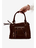 Hnědá kabelka z imitace semiše model 22220867 - Flora&Co