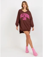 Mikina VI BL 3102.01P hnedá a ružová