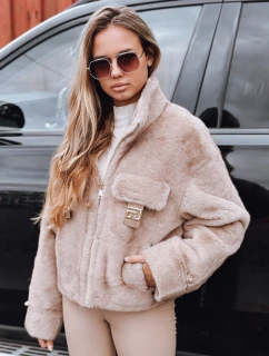 FashionStreet dámsky krátky béžový kožuch TY5248