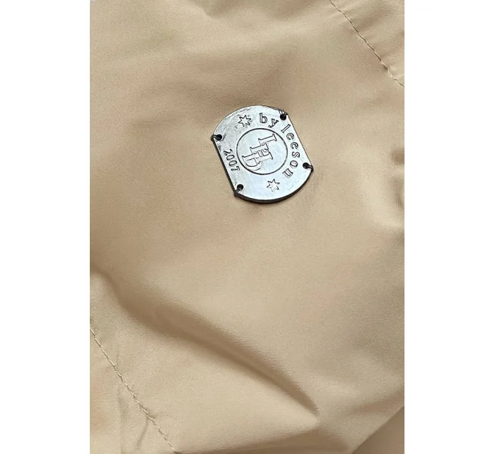 Dámska prešívaná zimná bunda v pieskovej farbe (2m-963)