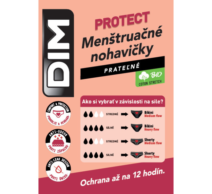 Noční menstruační boxerky s krajkou model 17237442 NIGHT LACE BOXER  černá - DIM