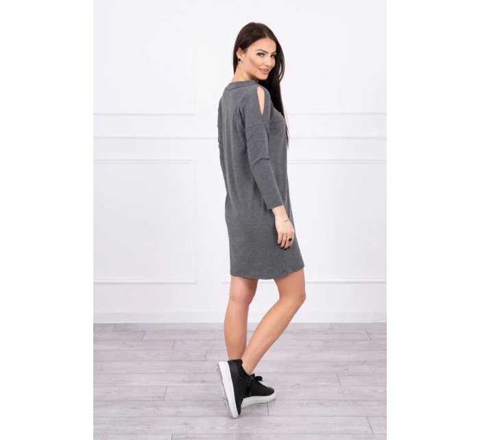 Šaty s potiskem Dream v grafitové barvě