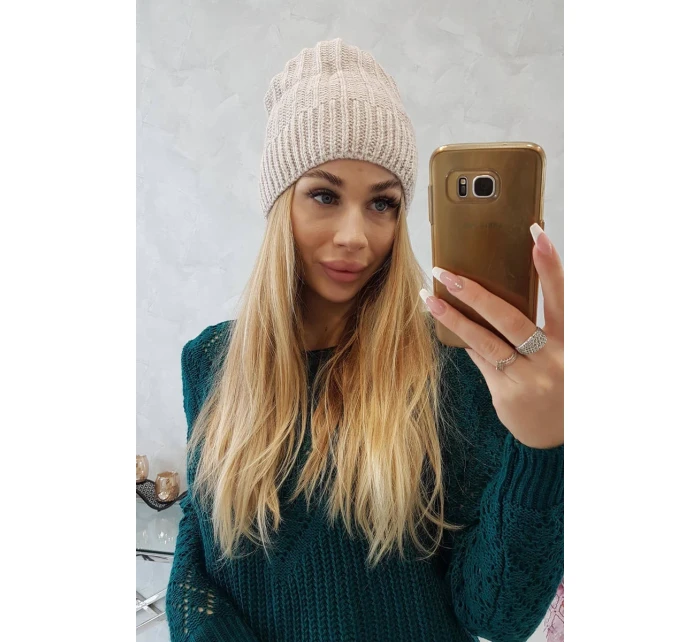 Fleecová čepice Anna model 18750143 béžová - K-Fashion Fleecová čepice Anna model 18750143 béžová - K-Fashion